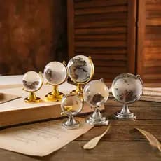 Mini Globo Terrestre de Vidro Enfeite de Mesa Decoração 6cm - 12cm