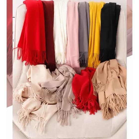 Cachecol Pashmina Lisa de poliester  com franjas Presentes Quente
