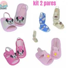 kit Sandália recem nascido menino menina sapatinho para Bebe chinelo confortável.