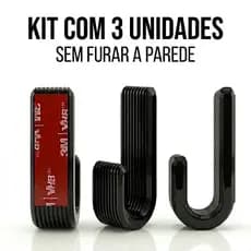 Kit 3 Ganchos Toalheiro de Parede Cabide Moderno Minimalista para Banheiro REFORÇADO COM DUPLA FACE