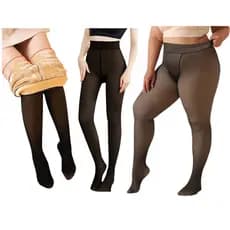 Meia Calça Translúcida Térmica Tamanho Único e Plus Feminina Outono/Inverno AT089