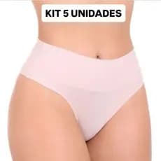 Kit 5 calcinhas Tangão Pala Dupla Sem Costura Corte a Laser AT235