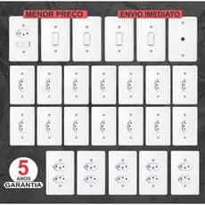 Tomadas e Interruptores 25 Peças - Kit Casa Completa