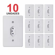 Tomada Simples 10A Completa Linha Gelo (10 Unidades)
