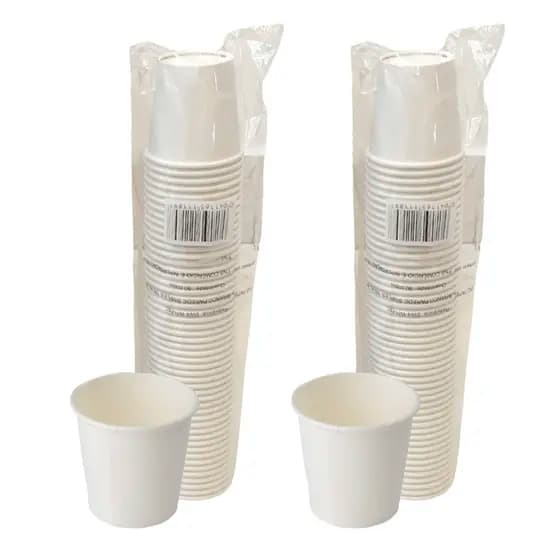Copo de Papel Branco 100ml 110ml Biodegradável Térmico C/100 Café Expresso, Chá Capuccino