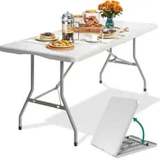 Mesa Dobrável Retangular 1,80m Camping Vira Portatil Maleta