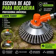 Escova de Aço Para Roçadeira Profissional Universal Limpa Tudo*