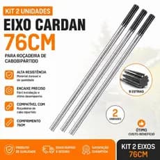 Kit 2Unidades Eixo Cardan 76CM Para Roçadeira de Cabobipartido