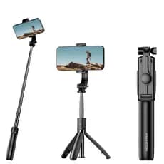 H-maston ZP-21 Bastão Tripé Pau De Selfie para Celular com Controle Remoto 100CM