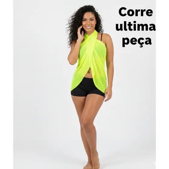 Saia Saida Praia Babado Lateral Pareo Curta Verão