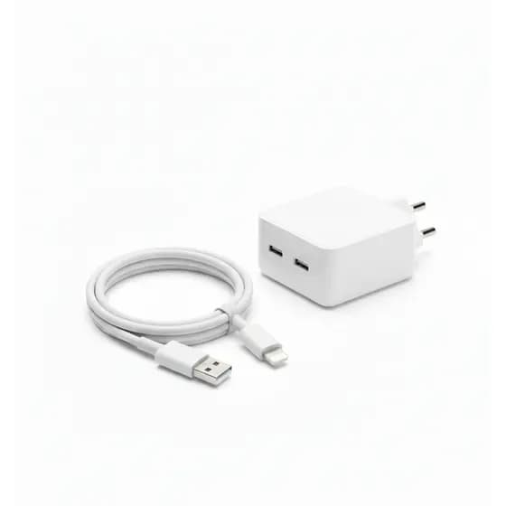 Kit Carregador Turbo Fonte E Cabo Lightning iph  Duas Entrada Tipo C Saida Lightning 50W Carregador de Celular Turbo