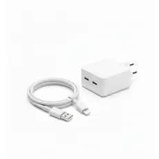 Kit Carregador Turbo Fonte E Cabo Lightning iph  Duas Entrada Tipo C Saida Lightning 50W Carregador de Celular Turbo