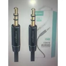 Cabo de áudio auxiliar 1,5m P2x P2 Carro som fone smartphone