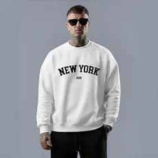 Moletom Gola Careca New York City Street Retrô Vintage