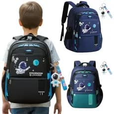 Mochila Escolar Infantil Astronauta, Ortopédica, Acolchoada, Reforçada, para Meninos 7-12 Anos