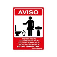 Placa De Sinalização Mantenha O Banheiro Limpo Feminino 15x20 Qi Comunicação - S-231 Q1A