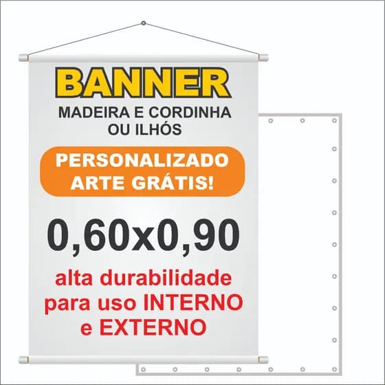 Banner, faixa, Madeira, Ilhós, Aniversário, Casamento, Lava Jato, espetinho, lojas em geral 60x90cm