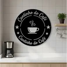 Placa Decorativa Cantinho do Café MDF 40x40cm Corte a Laser Personalizada