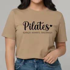 Camiseta Blusa Feminina Pilates Fitness T Shirt Fisioterapia 100% Algodão