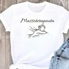 Camiseta Blusa T Shirt Feminina Estampada Massoterapeuta Profissão 100% Algodão