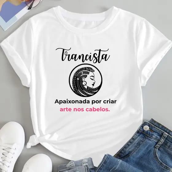 Camiseta Blusa Feminina Trancista T Shirt Profissão Tranças Cachos Cabelo Afro 100% Algodão