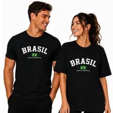 Kit 2 Camisetas Brasil Casal Seleção Copa Unissex