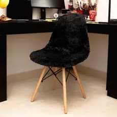 Capa para Cadeira Eames Eiffel Pelo Curto Preta