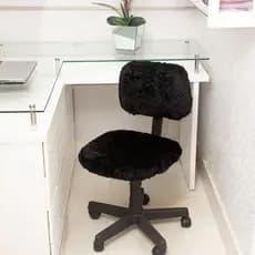 Capa para Cadeira Escritorio Secretaria Pelo Curto Preto
