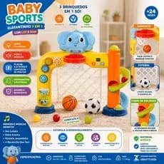 🐘 Brinquedo Infantil Elefantinho 3 Em 1 🎶 Luz Som Educativo ⚙ Desenvolvimento Motor Diversao