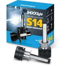 Lâmpada Super Led Shocklight S14 Nano H1 H3 H4 H7 H8 H9 H11 H16 H27 HB3 HB4 6000K 12V 32W 3600Lm