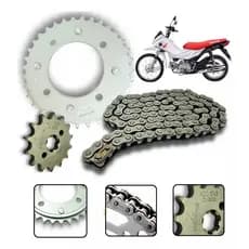 Kit Relação Transmissão  Pop 110i 2016 A 2024 Aço 1045