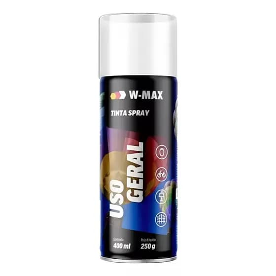 Tinta Spray Preto Fosco Uso Geral W-max