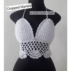 Cropped de crochê moda, praia, verão tendência moda blogueira