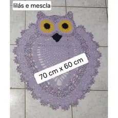 Tapete Coruja de Crochê Decoração quarto banheiro porta entrada