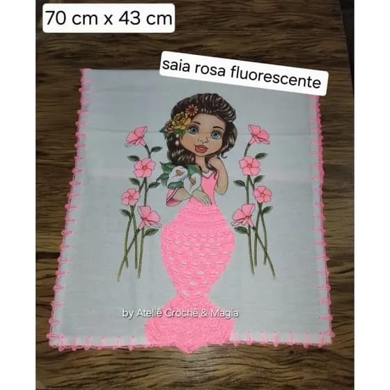 Pano de Prato Boneca Com Saia de Crochê Cozinha decoração