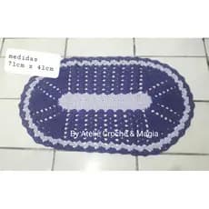 Tapete de Crochê Oval decoração porta de entrada cozinha