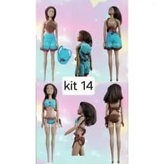 Kit com roupas em crochê para Bonecas