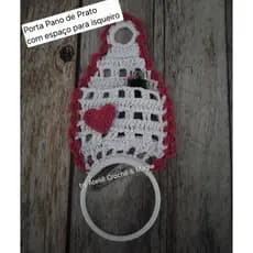 Porta pano de prato de crochê decoração organizadores cozinha