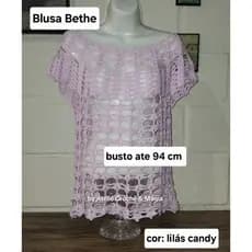 Blusa em crochê artesanal feito a mão cropped