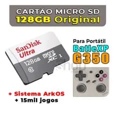 Cartão MicroSD Original Para BatleXP G350 +Sistema ArkOS +15mil jogos - Envio Imediato