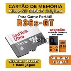 Cartão MicroSD Para R36s-GT +Sistema ArkOS +jogos – Envio Imediato