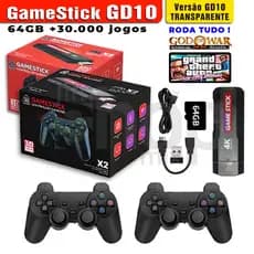 Game Stick GD10 X2 3D 4K Ultra HD Gamer/Gorila +2 Controles Sem Fio +30mil jogos – Envio Imediato
