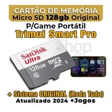 Cartão Micro SD 128GB P/Game Trimui Smart Pro +Sistema Atualizado (Roda Tudo) +Jogos – Envio Imediato