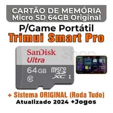Cartão Micro SD 64GB P/Game Trimui Smart Pro +Sistema Atualizado (Roda Tudo) +Jogos – Envio Imediato