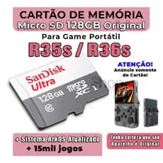 Cartão de Memória Para R35s/R36s +Sistema ArkOS Atualizado +15mil jogos - Envio Imediato