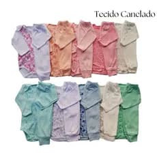 Conjunto de Frio Canelado Bebê Estampado Menina Menino
