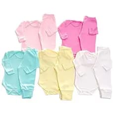 Kit Enxoval Infantil 6 Peças Body Manga Longa E Mijao De Bebê Menino E Menina Tecido Suedine