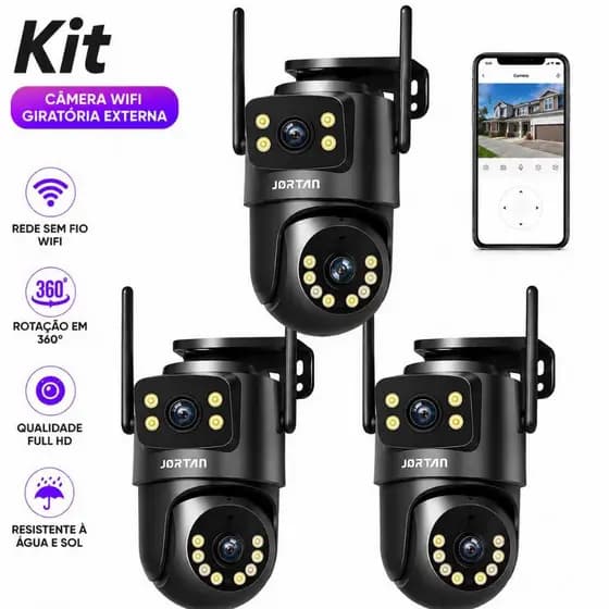 Kit Câmera De Segurança a Prova de água Lente Dupla APP ICSEE YOOSEE IP66 Camera IP WiFi 360