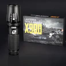 Lanterna Tática à Prova d'água X900 Profissional com Zoom Sinalizador Recarregável Luz