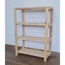 Estante Com 4 Prateleiras De Madeira Moderna Pinus 100x70